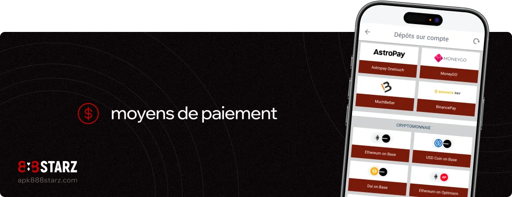 Moyens de paiement 888starz Apk Afrique