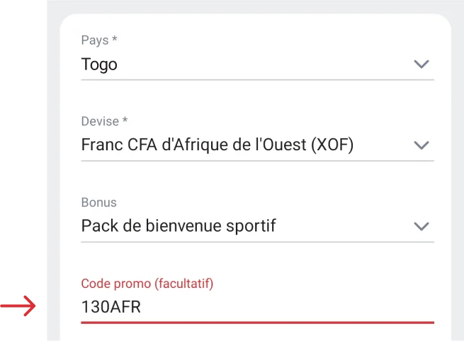 Vous voyez un champ Code promo 888starz Apk Afrique